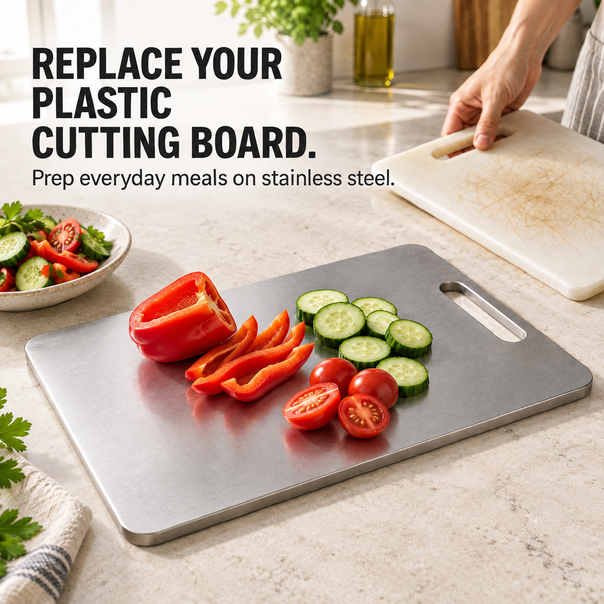 Alva Stainless Steel Cutting Board