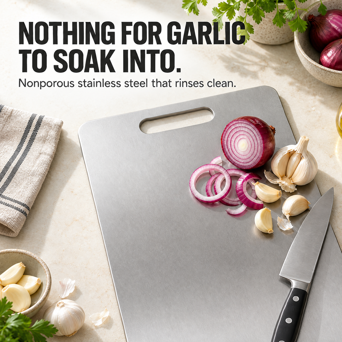 Alva Stainless Steel Cutting Board